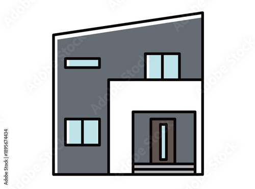 2階建ての戸建て住宅③_カラー