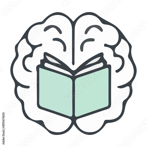 Brain Book Knowledge Icon