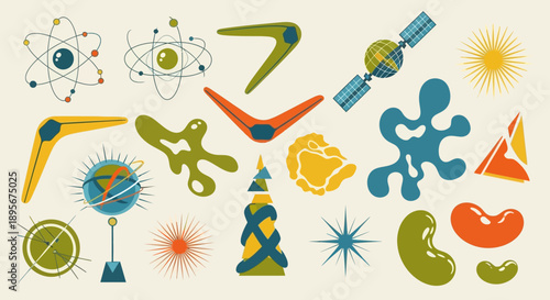 Atomic age mid-century modern design elements