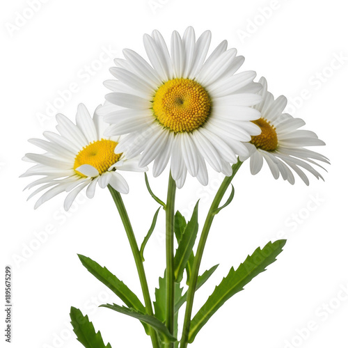 White daisies isolated on transparent background