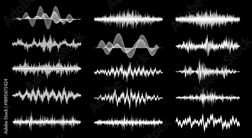 Sound Waves Visualizations on Black Background