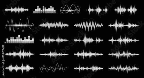 Sound Waveforms on Black Background