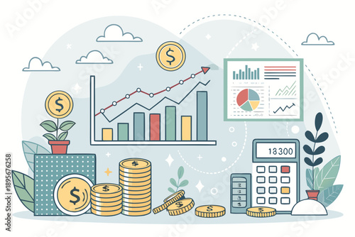 Featuring Finance And Economy With Layered Beautiful Creative Visual