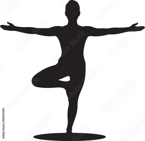 Mindful Yoga Pose Silhouette Art