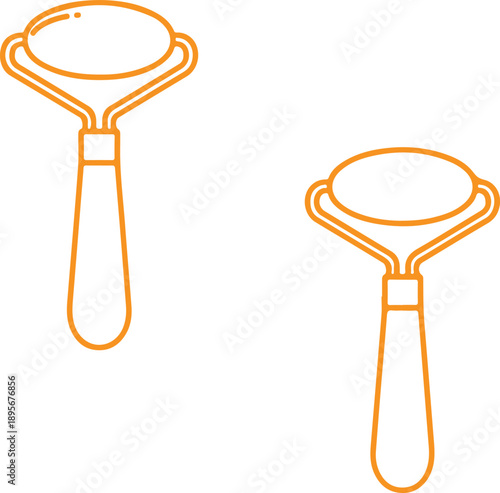 Pair of ficor hair brushes isolated on white background, illustration