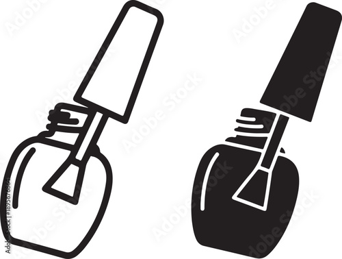 Nail polish bottles isolated on white background, illustration