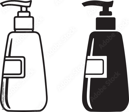 Body lotion bottles isolated on white background, illustration