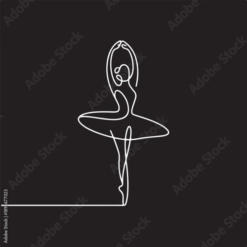 Elegant Ballerina Line Art Design