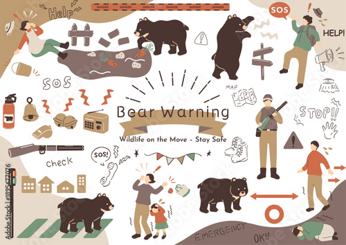 野生の熊と人間社会