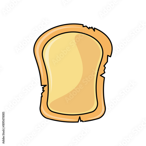 Variation of one slice of white bread with irregular bites