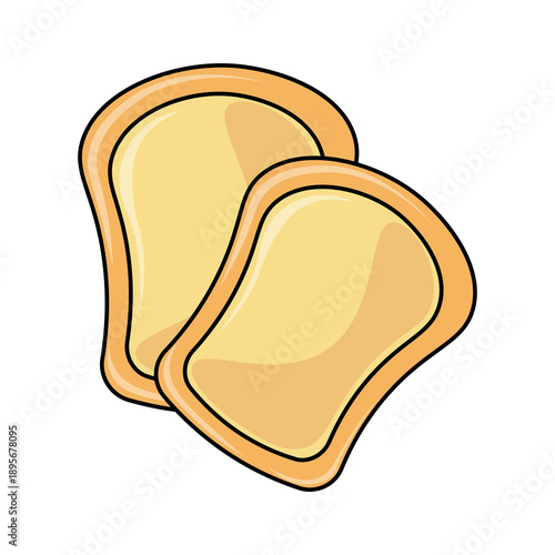 Illustration of two slices of white bread stacked vertically