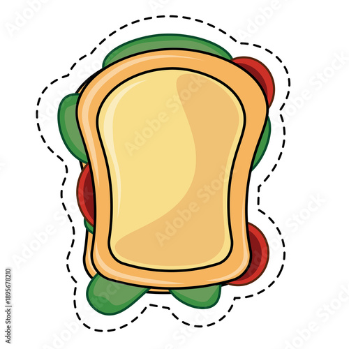 A complete sandwich filled with green lettuce and red tomato slices