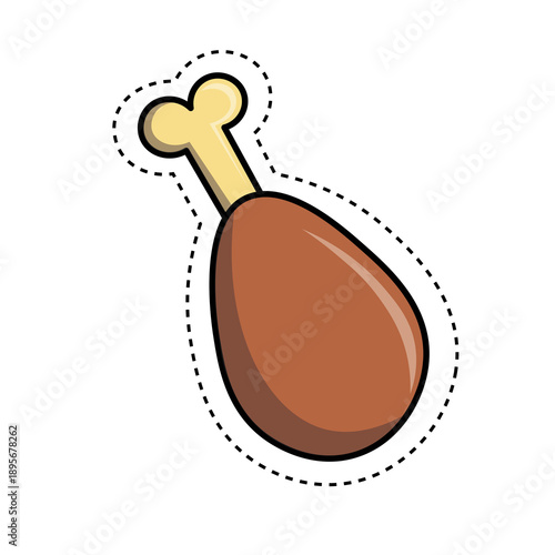 Illustration of golden brown fried chicken thighs