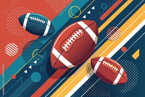 Depicting Football With Sty Vibrant High-Quality Stock Image