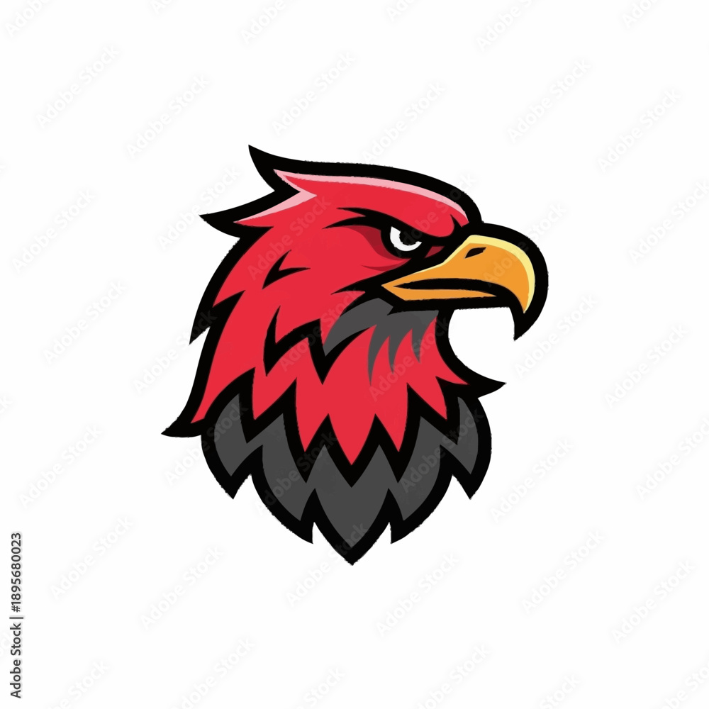 Fototapeta premium Aggressive Red Eagle Head Mascot Logo.