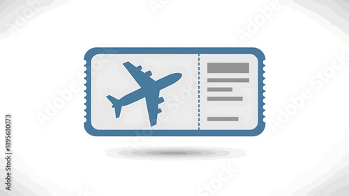 Airplane Ticket Illustration Featuring Plane in Flight on Travel Document