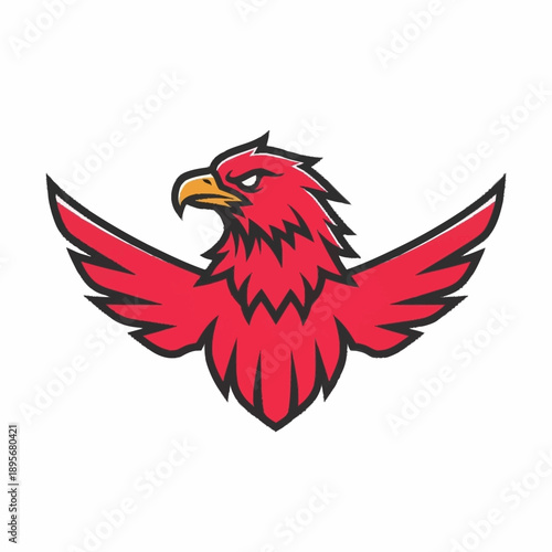 Red Phoenix Bird Mascot Logo Design.