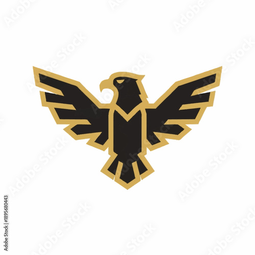 Stylized Black Eagle Emblem with Gold Outline.