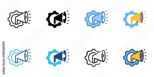 Marketing tools icons set multiple style collection. Editable stroke 
