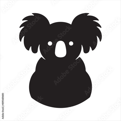  koala abstract silhouette line art logo design concept illustration