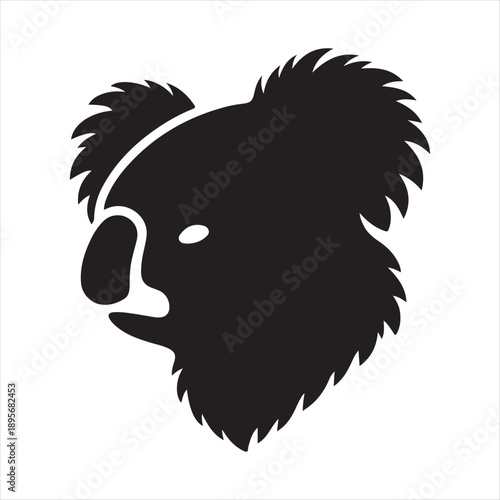  koala abstract silhouette line art logo design concept illustration