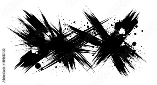 Abstract Black Ink Splatter Background