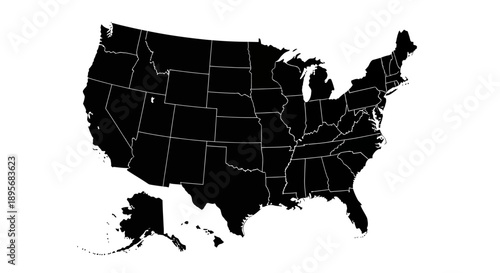 USA Map Silhouette