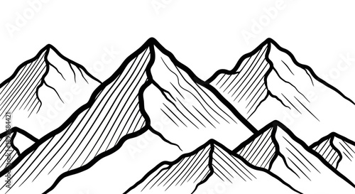 Mountain Range Outline Illustration