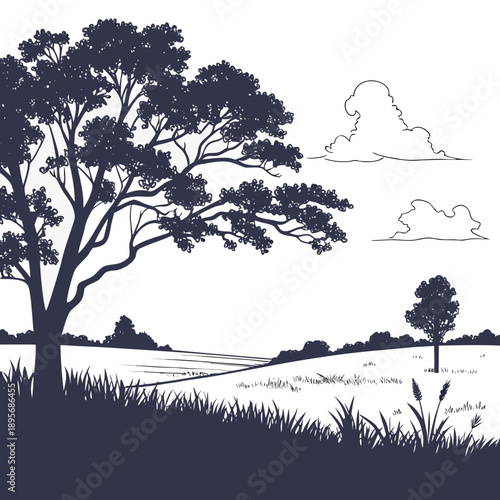 Serene countryside landscape