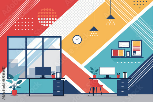 Dynamic Office With Bold Premium Digital Asset
