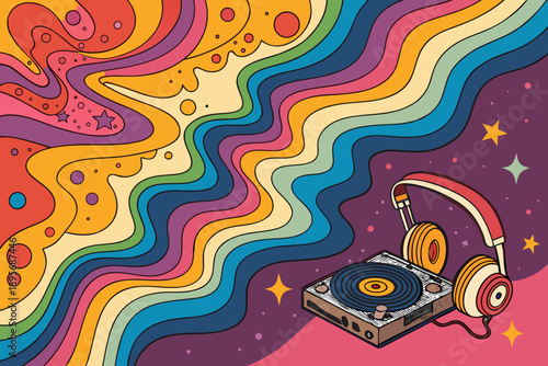 Beautiful Psychedelic Music With Melting Professional Photo