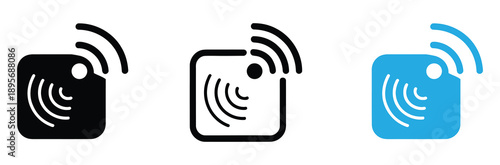 Tracking Device Icon Set Vector. Smart GPS Tag and Wireless Location Sensor Symbol Collection.


