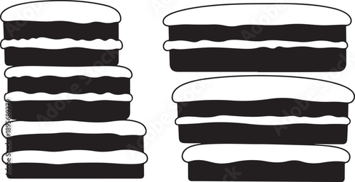 Illustration of Stacked Pancakes with White Background and Frosting