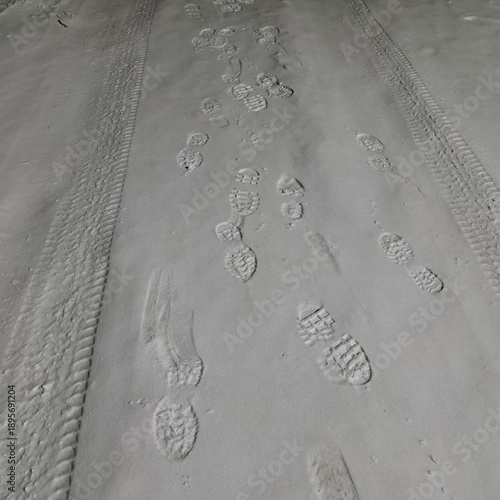 tire tracks in sand