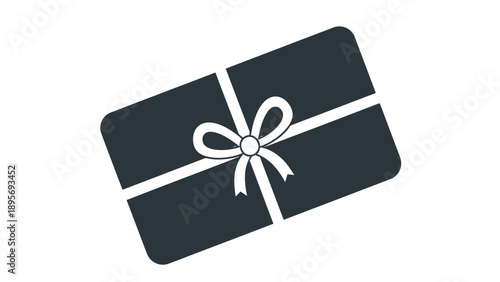 Minimalist gift card with ribbon and bow icon for celebration and gifting.