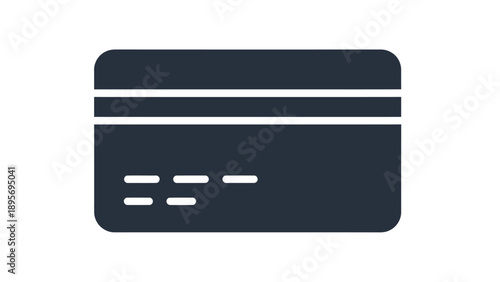 Abstract navy card icon representing digital payment and banking concepts.