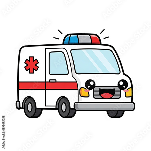 Wallpaper Mural Cute Ambulance Vehicle. Torontodigital.ca