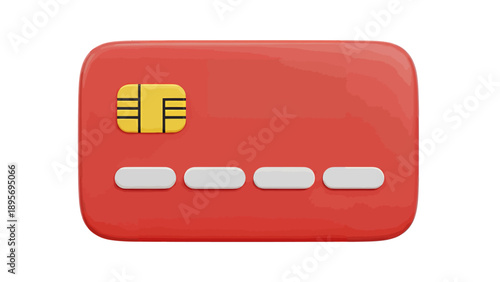 Closeup of a red credit card on a white surface illustrating payment, banking, and finance concepts.