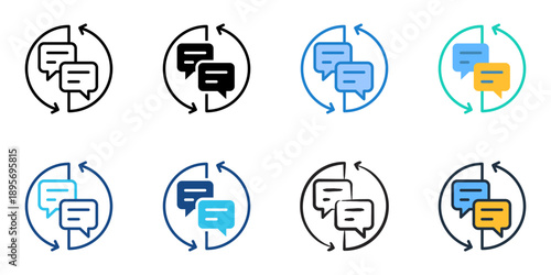 Follow up automation icons set multiple style collection. Editable stroke 
