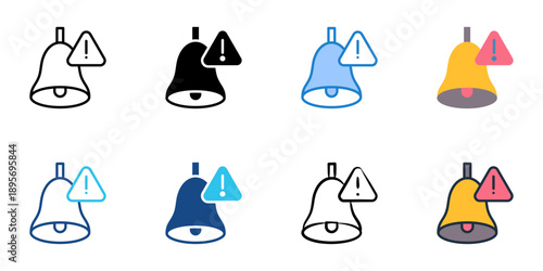 Reminder alerts icons set multiple style collection. Editable stroke 
