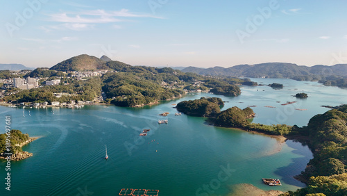 Foto Saikai National Park, Sasebo City, Nagasaki Prefecture, Japan: Aerial Drone View