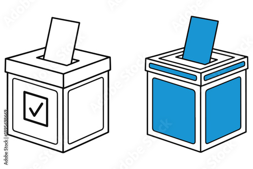Two ballot boxes with different designs for voting purposes