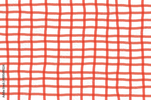 Classic red and white gingham seamless pattern. Traditional Italian pizzeria and bistro style checkered background for kitchen textile, cafe branding, and food packaging.