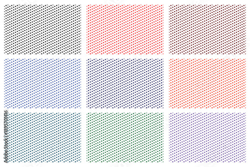 Minimalist Geometric Triangle Pattern Background Set in Multiple Colors on White Background Vector Illustration.