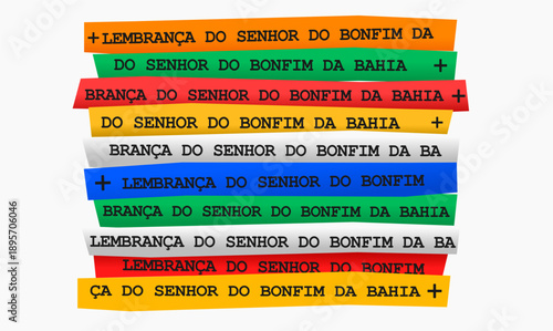 “Lembrança do Senhor do Bonfim da Bahia” Wish Ribbons – Brazilian Faith Bracelet Illustration with Traditional “Souvenir of Senhor do Bonfim da Bahia” Text