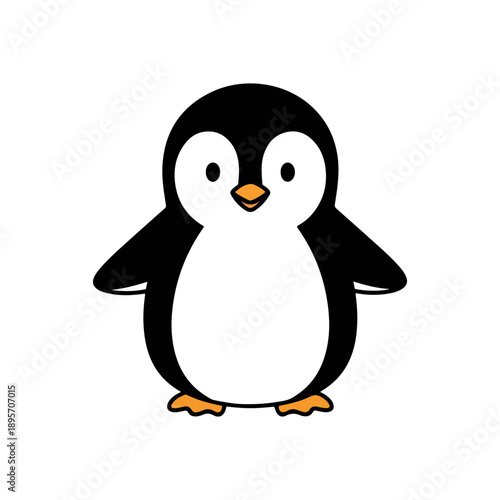Cute Cartoon Penguin Icon Simple Illustration