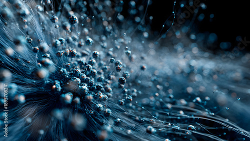 Arctic blue matrix of crystalline nodes enmeshed in helical light filaments surging forward, symbolizing quantum computing entanglement visuals.