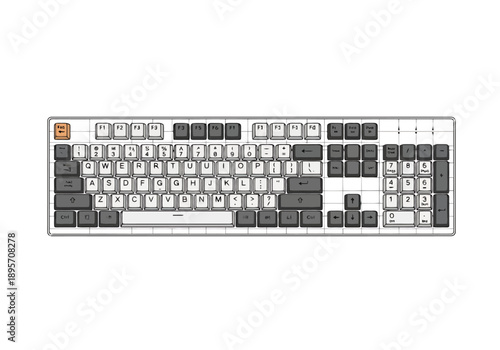 Modern Computer Peripheral Device With Full Sized Numeric Keypad And Ergonomic Design For Office And Home Use