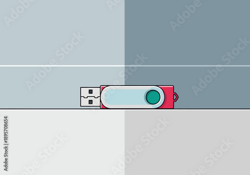 Digital Storage Device Thumb Drive Data Storage Portable Memory Stick Technology Concept Minimalist Background