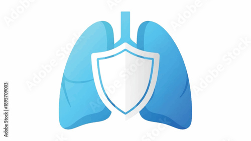 Illustration showing lungs with a protective shield symbolizing lung health, immunity, and respiratory protection.